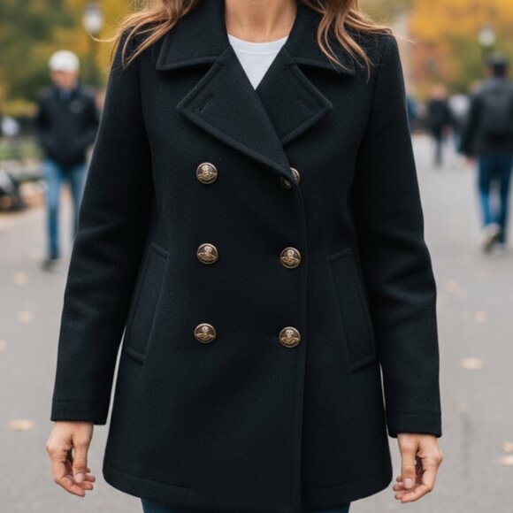 Vivienne Westwood Red Label Black Wool Pea Coat Jacket Size 3 M L (See Details) - Picture 3 of 12